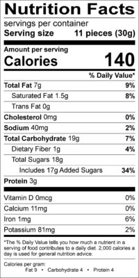 Badlands Butter Toffee Peanuts Nutrition Label